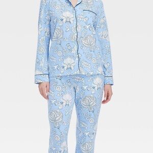 Roller Rabbit X Target floral vines Blue Floral ladies size small Pajamas